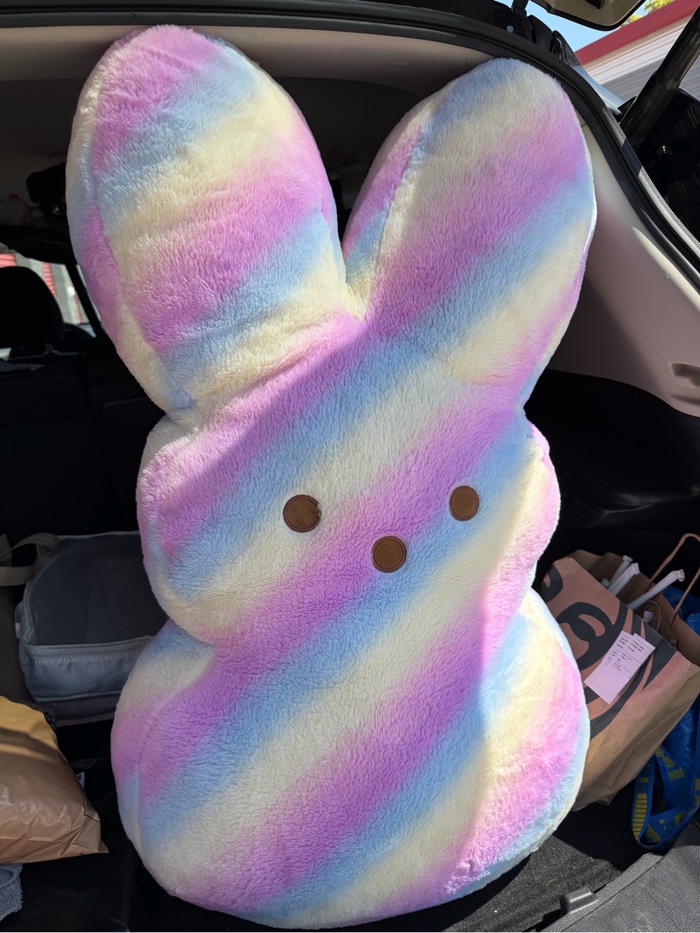 Peeps 40” Giant Bunny Plush Pastel Rainbow Tie Dye Easter Jumbo Stuffed Animal